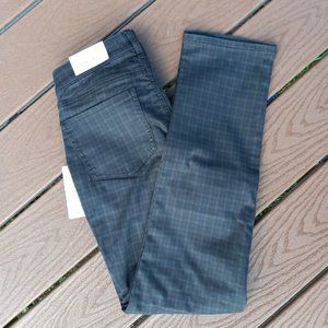 NWT NYDJ Sheri Stretch Slim Jeans Grey Mini Check Sz 6